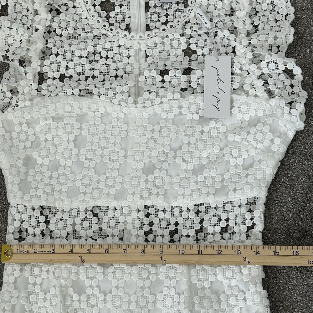 NWT Petal & Pup Lauren White Lace Midi Dress Women's 8- Bridal Shower Graduation - Picture 12 of 15